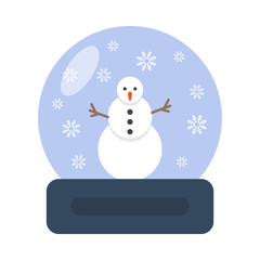 snow globe  flat icon on isolated white transparent background.	