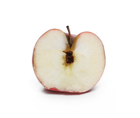 Rotten apple isolated on white background