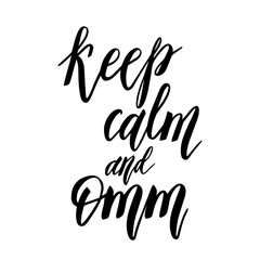 Calligraphic poster with phrase - Keep calm and Om