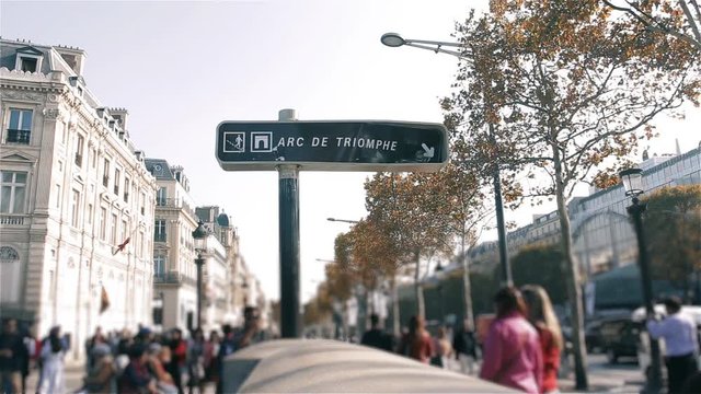 The Avenue des Champs-Élysées, in Paris. 