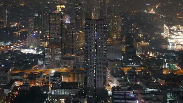 Night cityscape in Bangkok, Asia