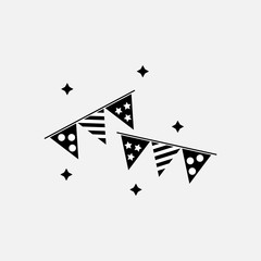 New year and Christmas garland icon. Festive Flags concept symbol design. Stock - Vector illustration can be used for web.