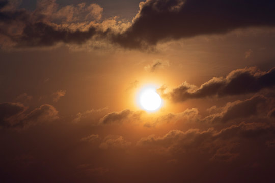 Set of images of sun and clouds