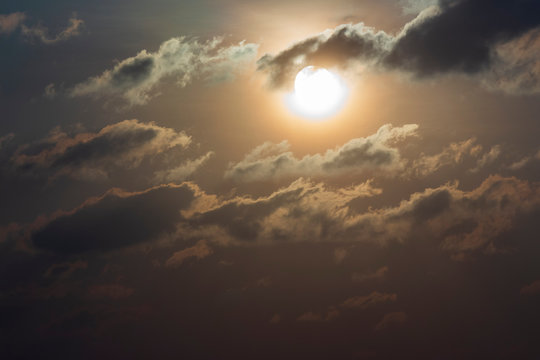 Set of images of sun and clouds