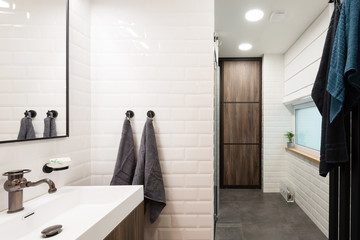 Interior of modern bathroom
