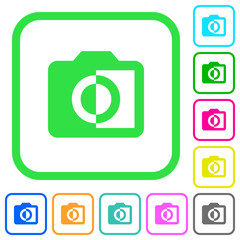 Monochrome photos vivid colored flat icons