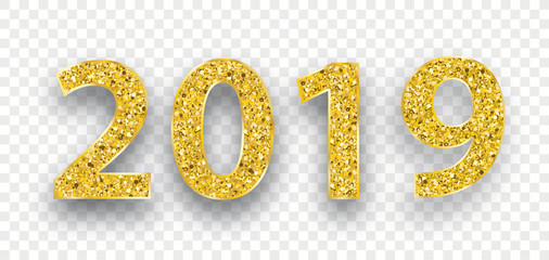 2019 Golden Glitter Transparent