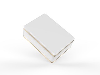 White Tin Can Mock-Up On Isolated White Background, 3D Illustration