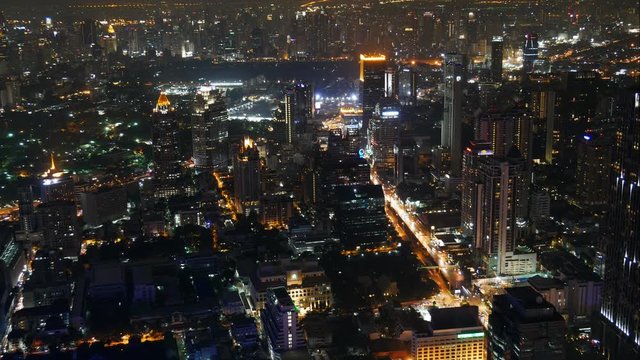 Night cityscape in Bangkok, Asia