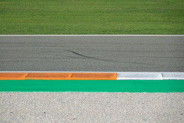 Fototapeta premium Race circuit straight road detailed view with pattern colors
