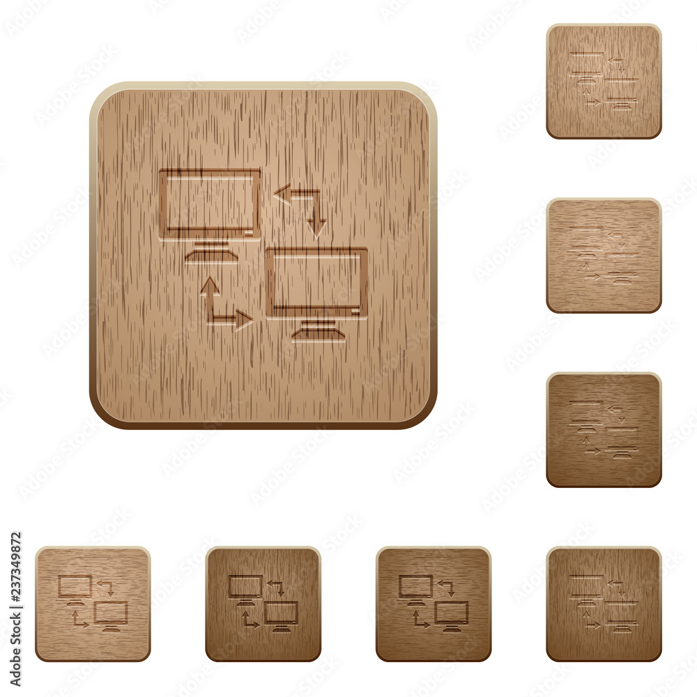 Poster data syncronization wooden buttons