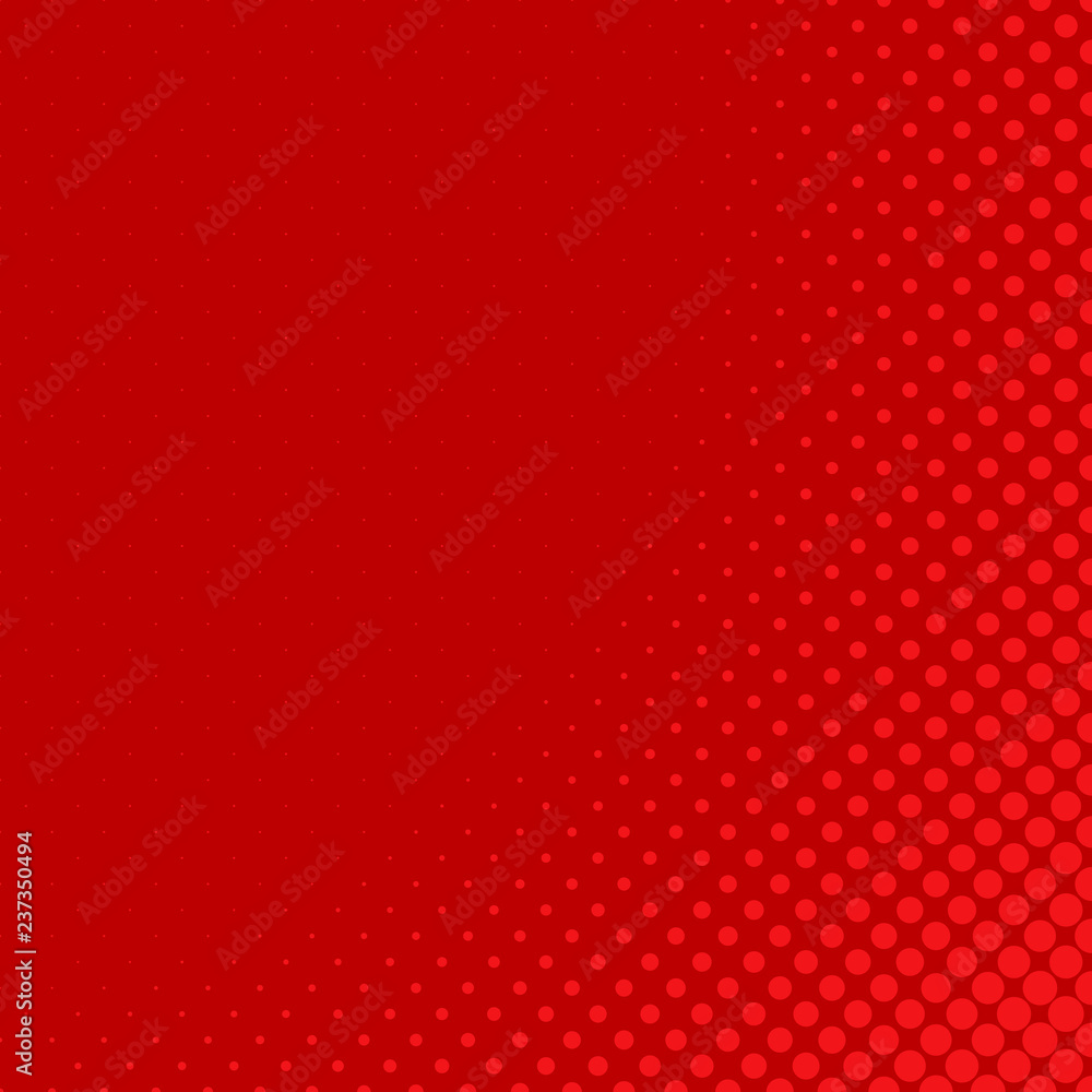 Poster red halftone circle background pattern template - abstract vector illustration
