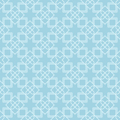 Geometric ornament. Light blue seamless pattern