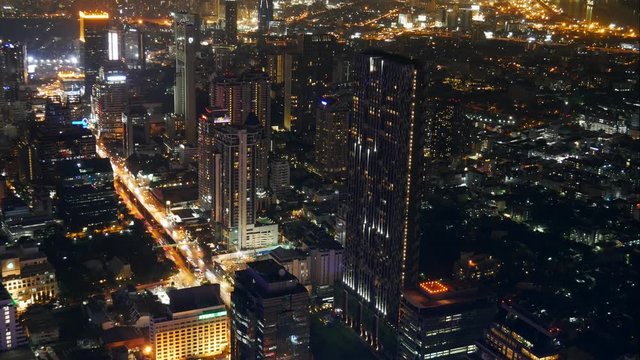 Night cityscape in Bangkok, Asia