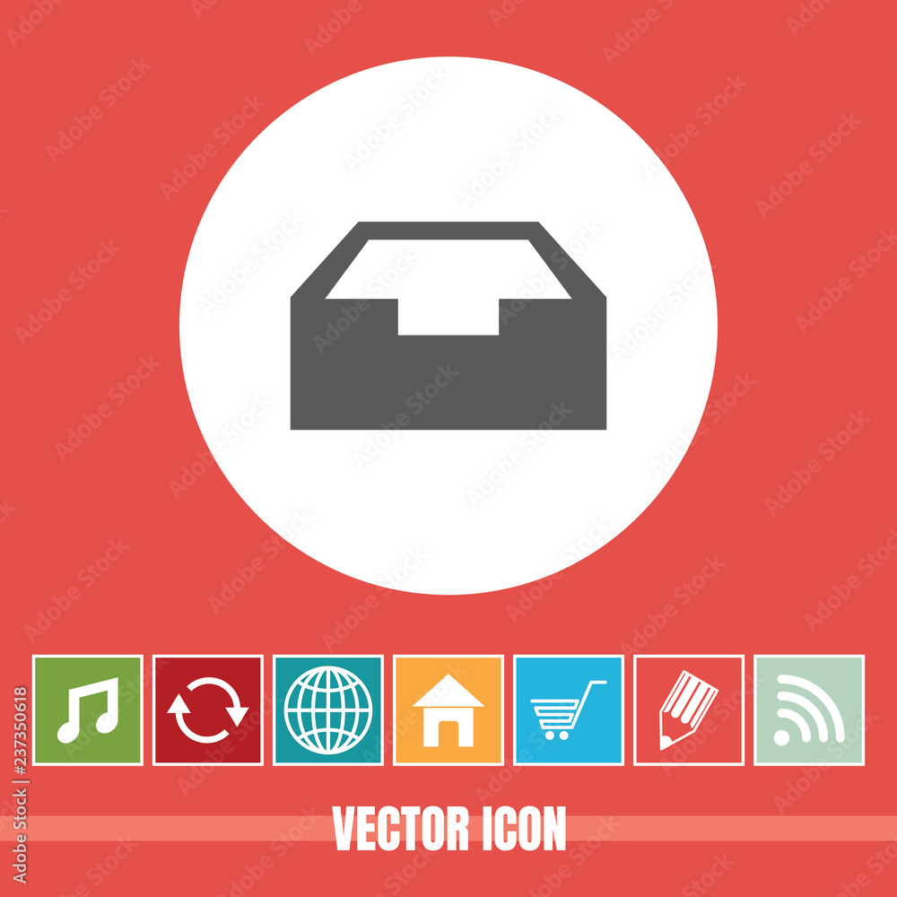 Poster very useful vector icon of drawer with bonus icons very useful for mobile app, software & web