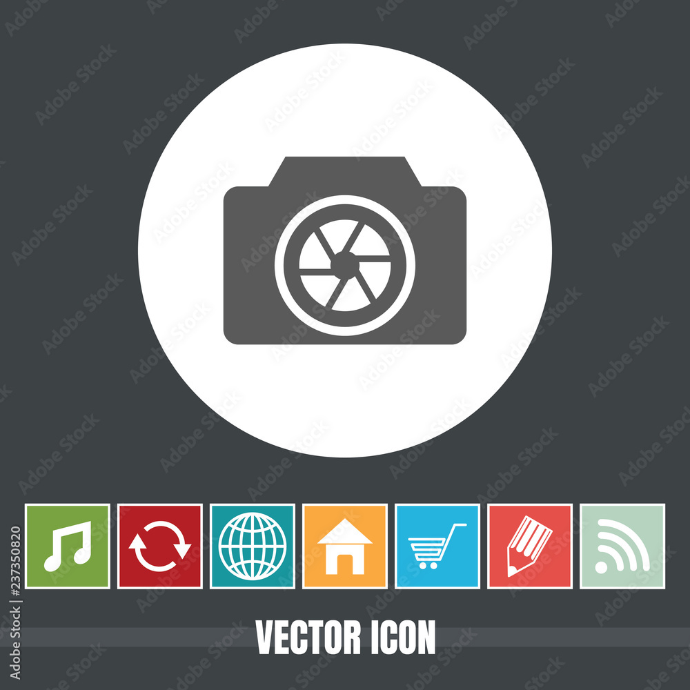 Poster very useful vector icon of camera with bonus icons very useful for mobile app, software & web
