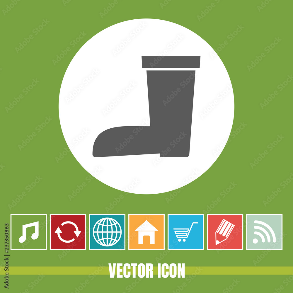 Poster very useful vector icon of garden boot with bonus icons very useful for mobile app, software & web