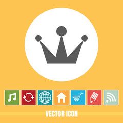 very Useful Vector Icon Of Crown with Bonus Icons Very Useful For Mobile App, Software & Web