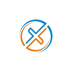 X letter logo template design icon vector illustration