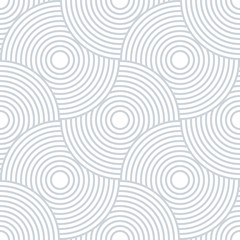 Fototapeta na wymiar Abstract retro pattern of geometric shapes. Neutral mosaic backdrop. Geometric wave of circles background, vector