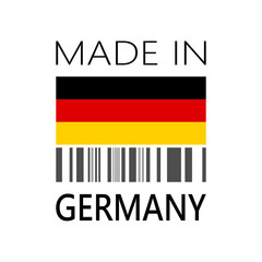 VECTOR ICON OF MADE IN GERMANY WITH BAR CODE 