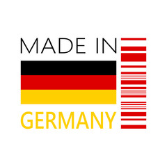 VECTOR ICON OF MADE IN GERMANY WITH BAR CODE 