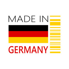 VECTOR ICON OF MADE IN GERMANY WITH BAR CODE 