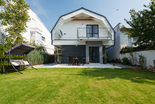 Modern house exterior - view from the garden