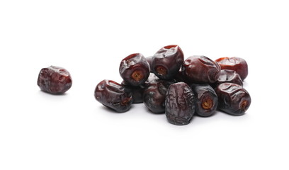 Fresh dates isolated on white background, sweet fruit