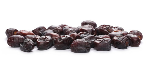 Fresh dates isolated on white background, sweet fruit