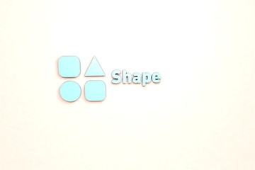 Fototapeta premium Illustration of Shape with blue text on pink background