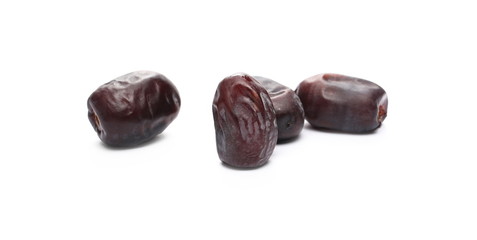 Fresh dates isolated on white background, sweet fruit