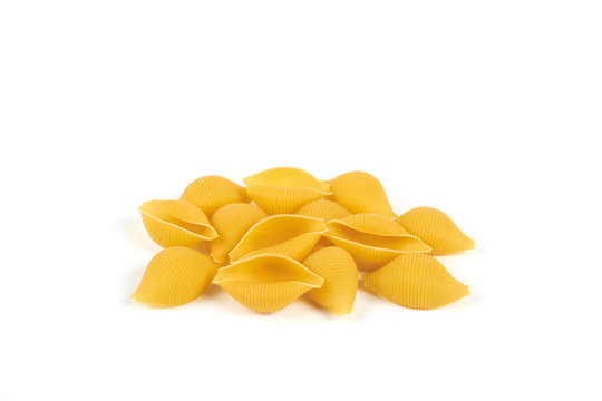 conchiglioni pasta shells , isolated on a white background.