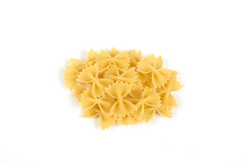 A Farfalle pasta isolated on white background