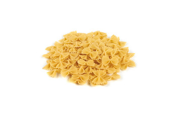 A Farfalle pasta isolated on white background
