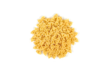 A Farfalle pasta isolated on white background