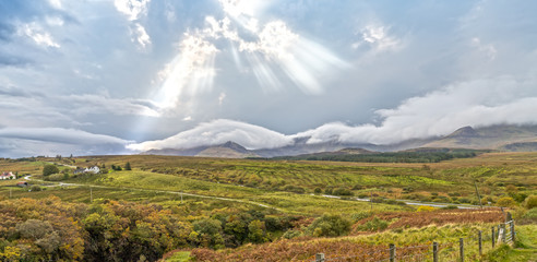 Panoramic Impression of the Isle of Skye in Scotland
