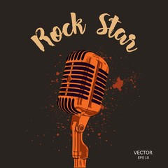 The image of the microphone. Vector illustration.