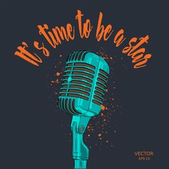 The image of the microphone. Vector illustration. - 237353674