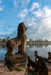 Sunrise at Srah Srang reservoir, Angkor, Cambodia - 237353832