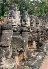Statues of gods at South Gate causeway, Angkor Thom, Cambodia - 237353882
