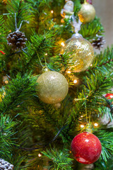 Christmas Tree of hanging decorative items including decor balls in sight