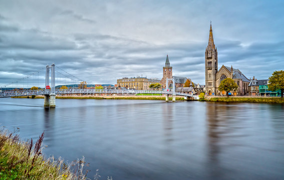 Long exposure of Greig Street Bridge in Inverness, Scotland