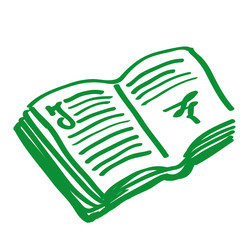 Handgezeichnetes Buch in grün
