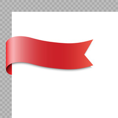 Realistic ribbon or banner on white background