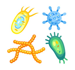 Little Dangerous Bacteria for Illustrative Poster