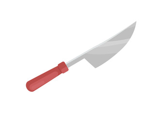 Knife with Wooden Handle BBQ Vector Illustration