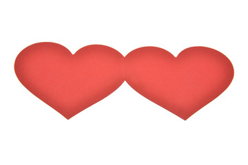 red hearts on white background