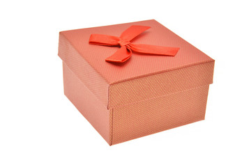red gift box isolated on white background