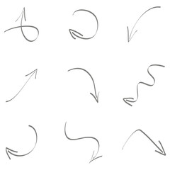 monochrome vector set with drawing arrows for your design